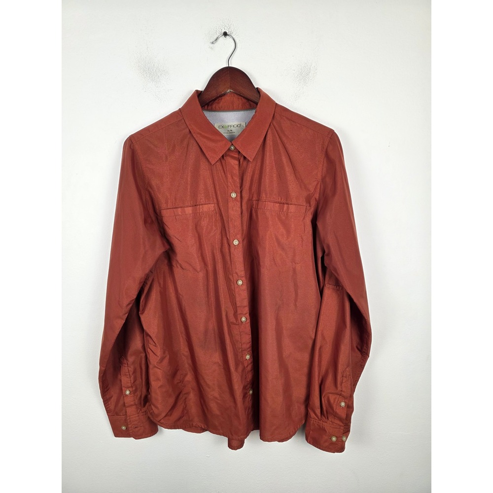 ExOfficio Womens XL Burnt Orange Ventilated Hiking Travel Shirt P2001-9719